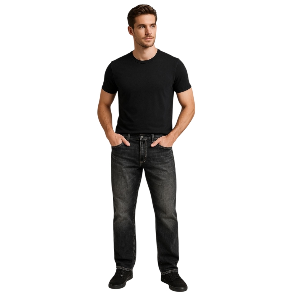 Southpole Men’s Black Wash Jeans Size 36 Relaxed Fit 100% Cotton